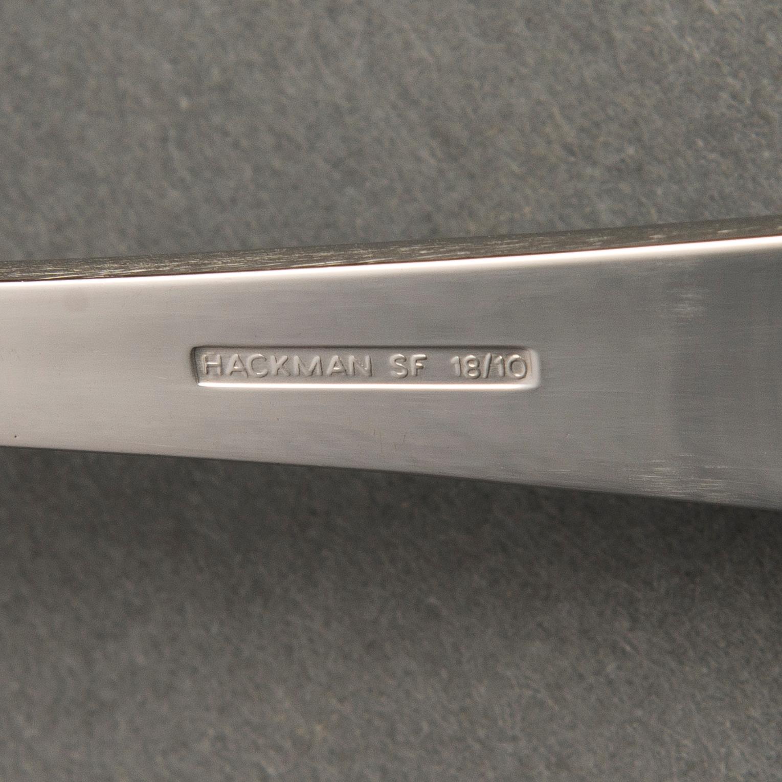 Stainless Steel Cutlery Set for Twelve person by Hackman, Finland 1990.