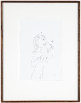 ROGER RISBERG, indian ink on paper, 1999, signed RR.