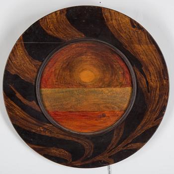 KARL NORDSTRÖM, painted wood dish, signed Nordström and dated 1899.