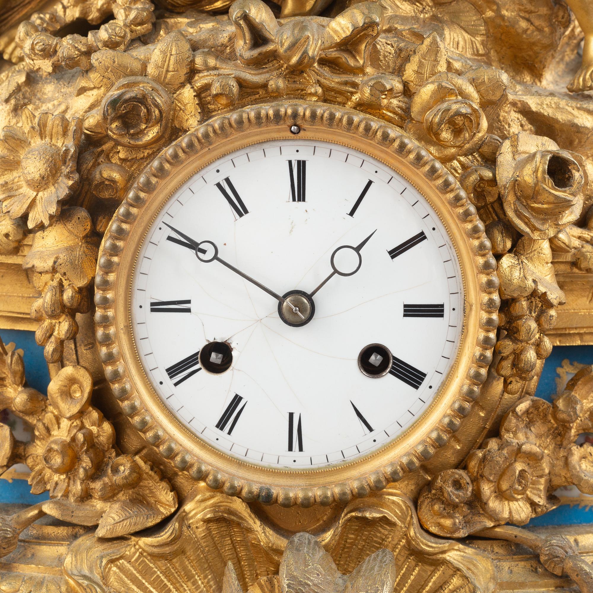 A Rococo Revival mantel clock, second half of the 19th century.