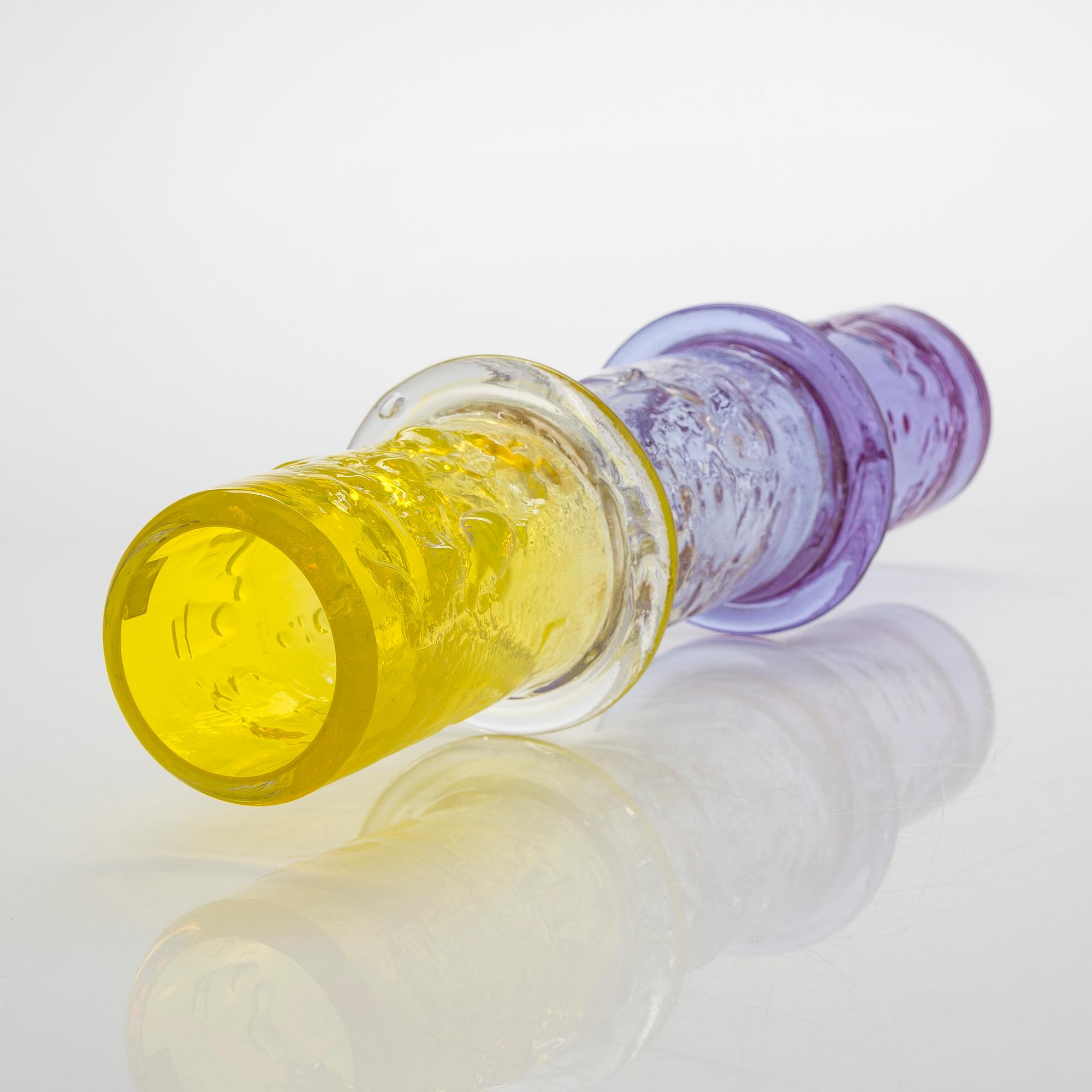 Oiva Toikka, maljakko, "Bambu", signeerattu Oiva Toikka, Nuutajärvi Notsjö.