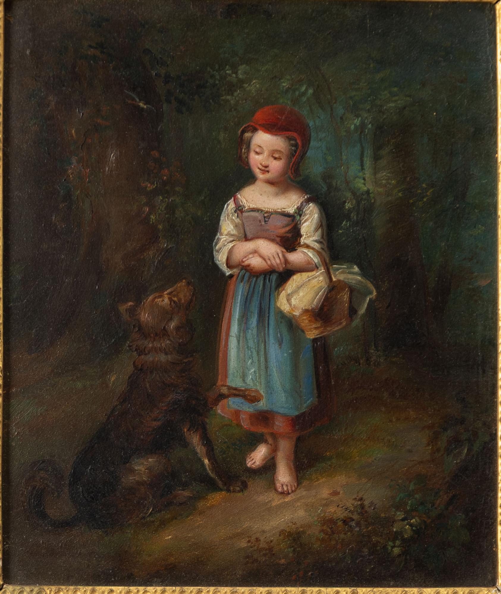 Okänd konstnär, 1800-tal, Rödluvan.