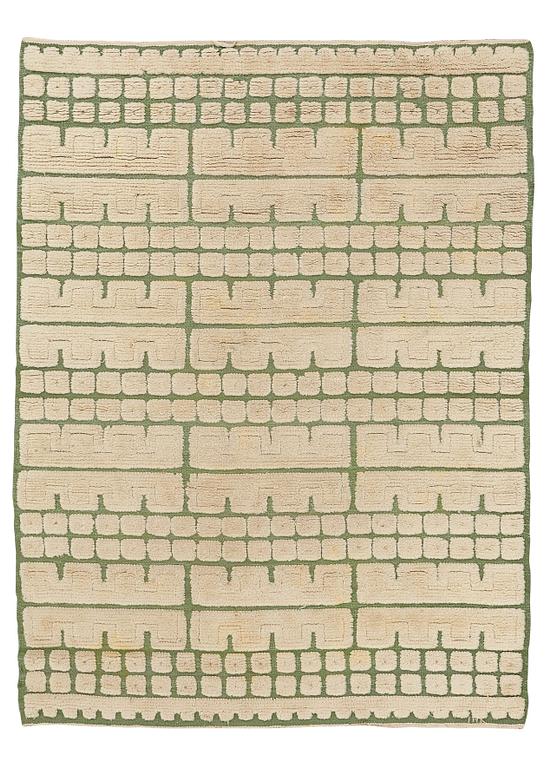 Ingrid Hellman-Knafve, A carpet, knotted pile in relief, ca 244-245 x 178,5-183 cm, signed IHK.