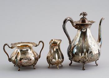 KAFFESERVIS, 3 delar, silver, 1917. Vikt ca 1297 gram.
