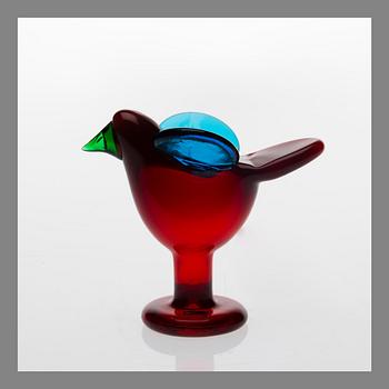 OIVA TOIKKA, GLASS BIRD. Flycatcher. Signed Oiva Toikka Nuutajärvi Notsjö. Early 1970s.