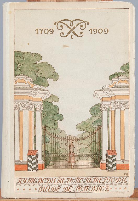 KIRJA, Guide de Péterhof / Путеводитель по Петергофу, painettu Pietarissa 1909.