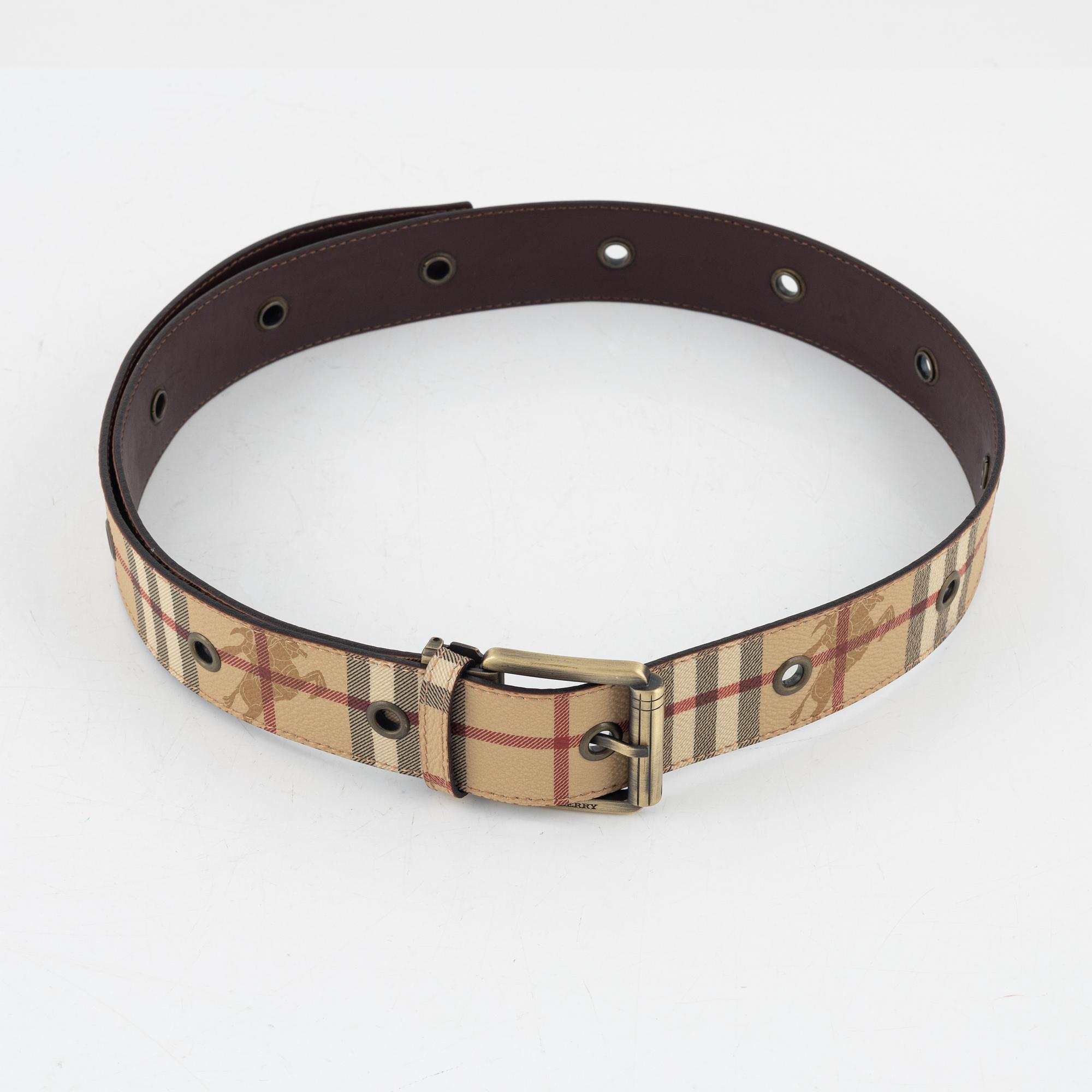 Burberry, bälte och plånbok.