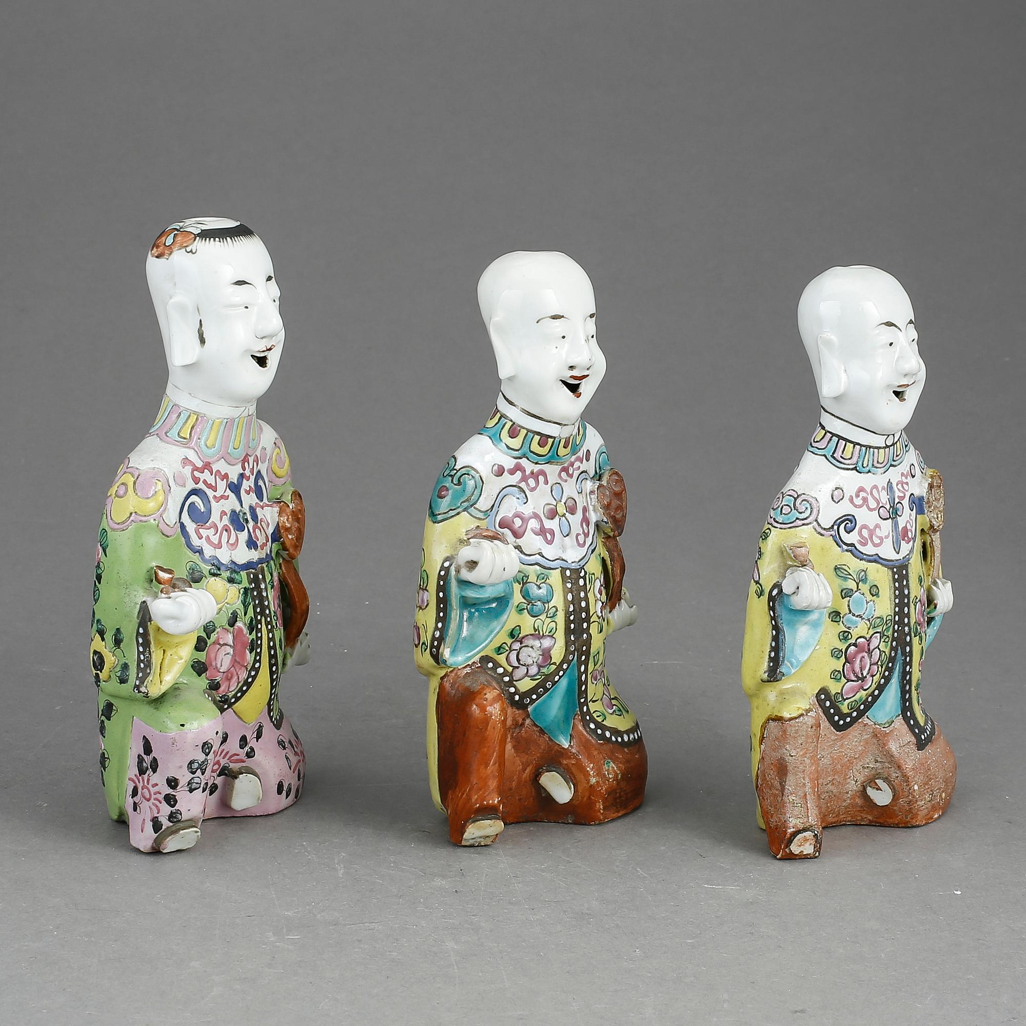 FIGURINER, 3 st, porslin, Kina, 1900-tal.