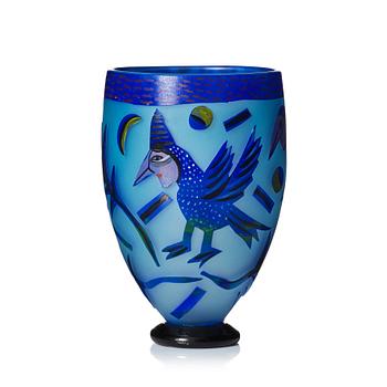 Ulrica Hydman-Vallien, a unique 'jewel glass' vase, Kosta Boda, Sweden.