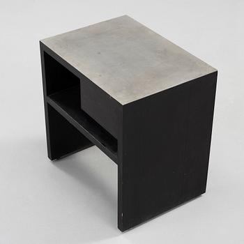 An Uno Åhrén black lacquered birch and pewter side table, Svenskt Tenn, Stockholm ca 1930.