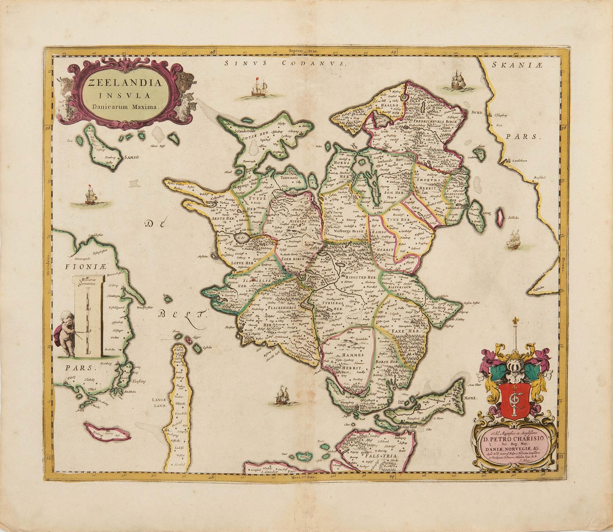 Johannes/Jean Blaeu, "Zeelandia Insvla Danicarum Maxima", 1665.