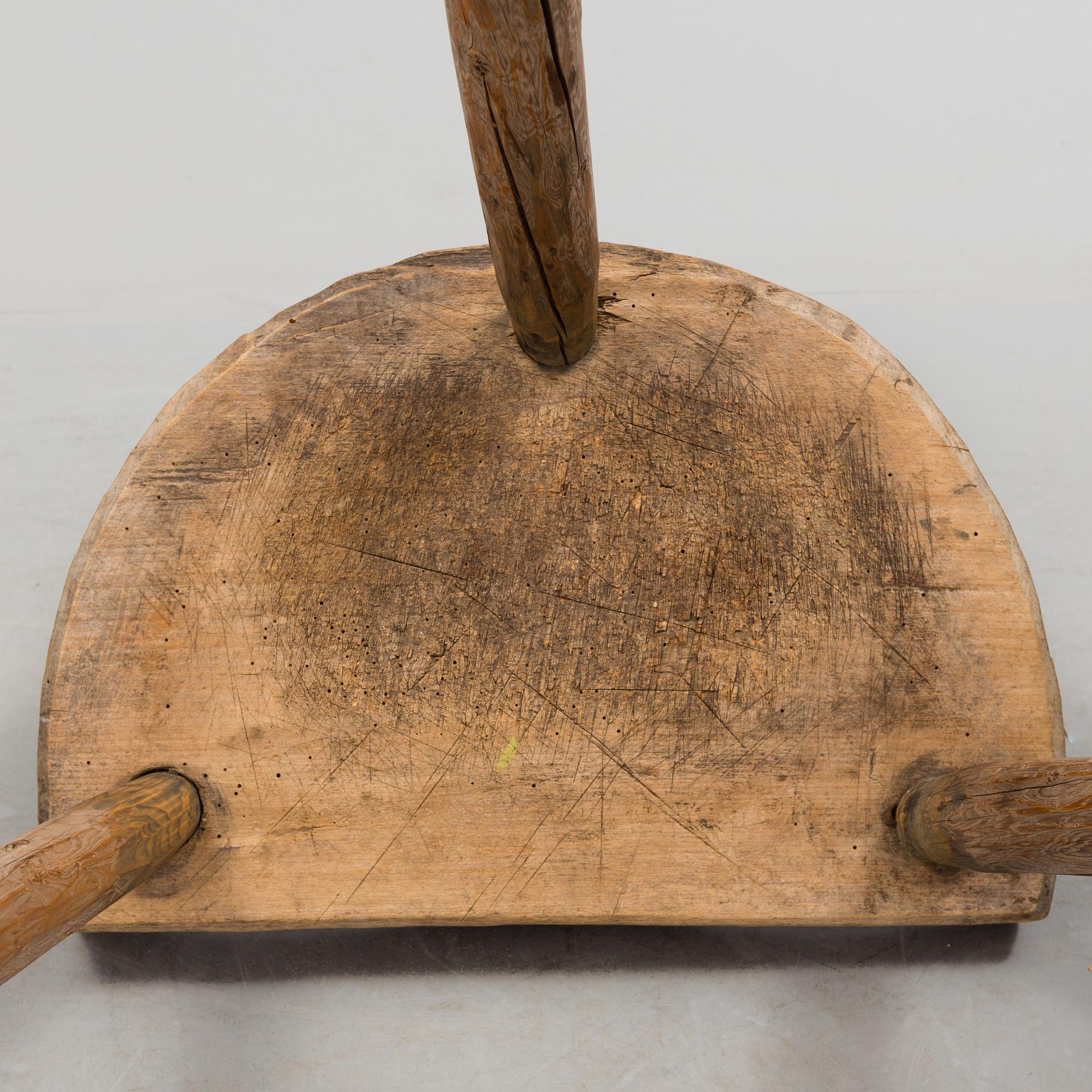 A folk art stool 19th century.