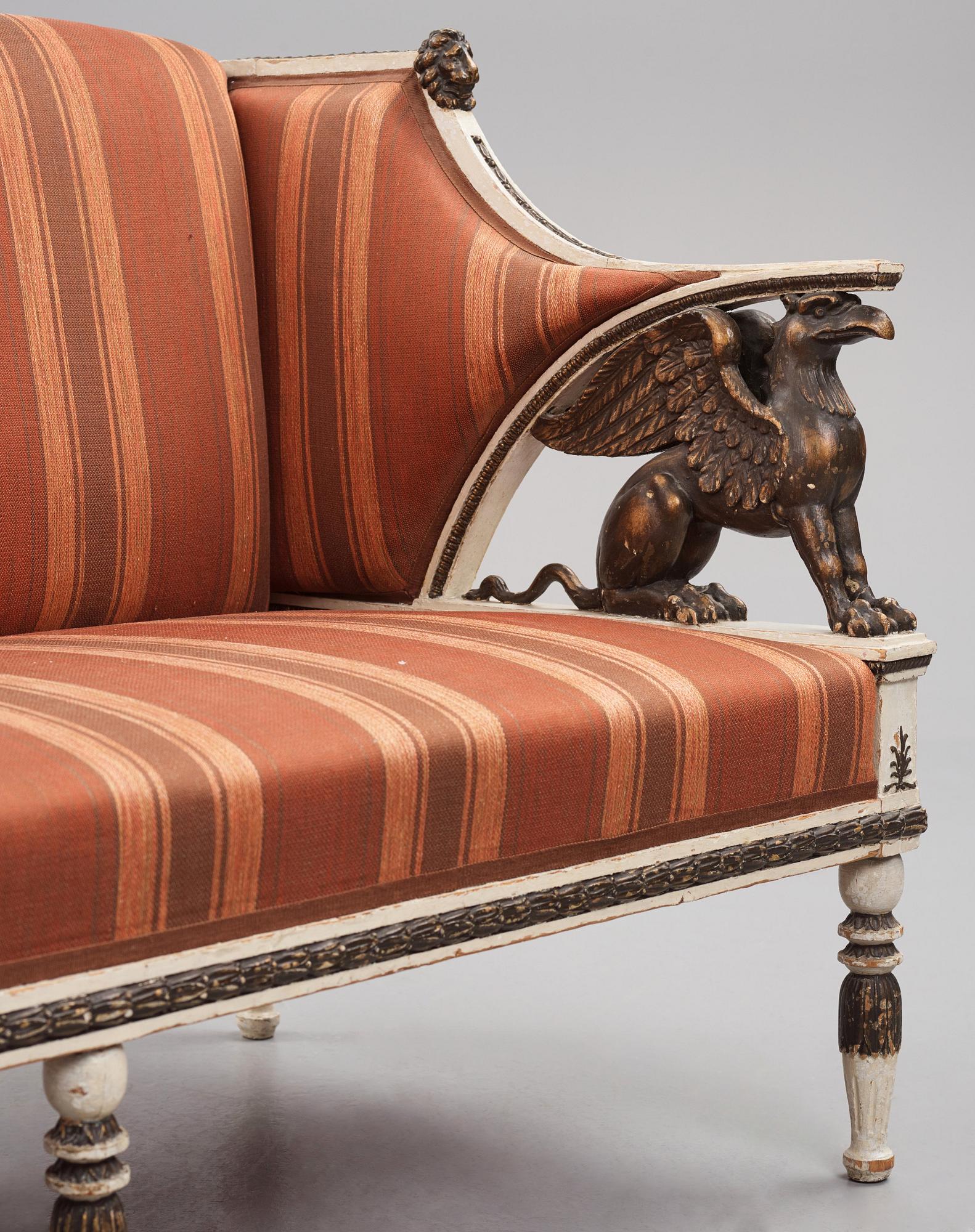 Soffa, Stockholmsarbete, Ephraim Ståhls art, 1700-talets slut, Sengustaviansk.