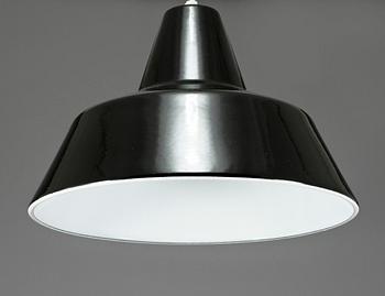 TAKLAMPA, Vaerkstedlampa, Arne Jacobsen, Louis Poulsen, 1900-talets andra hälft. Höjd ca 26 cm.