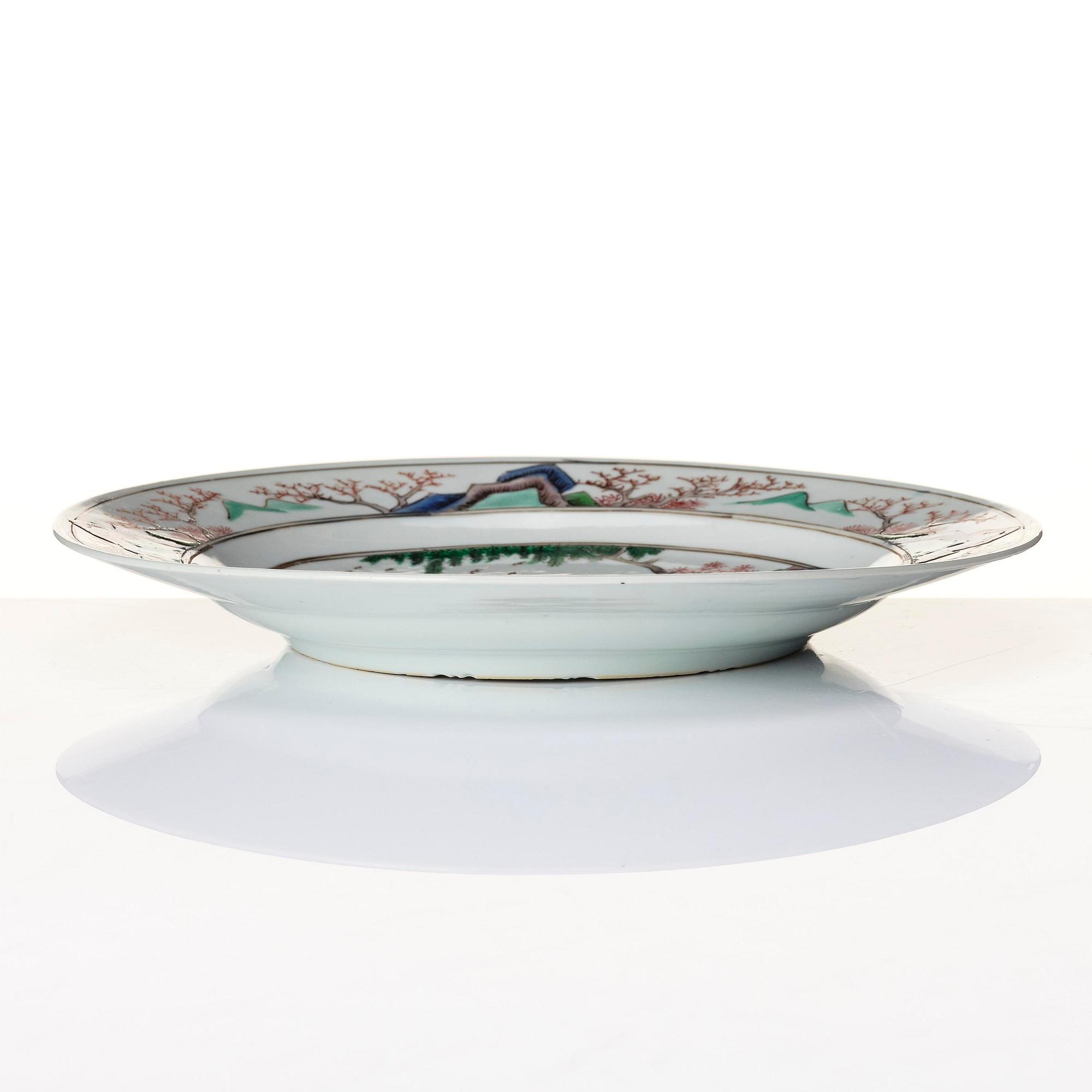 Tallrik, porslin. Qingdynastin, Kangxi (1662-1722).