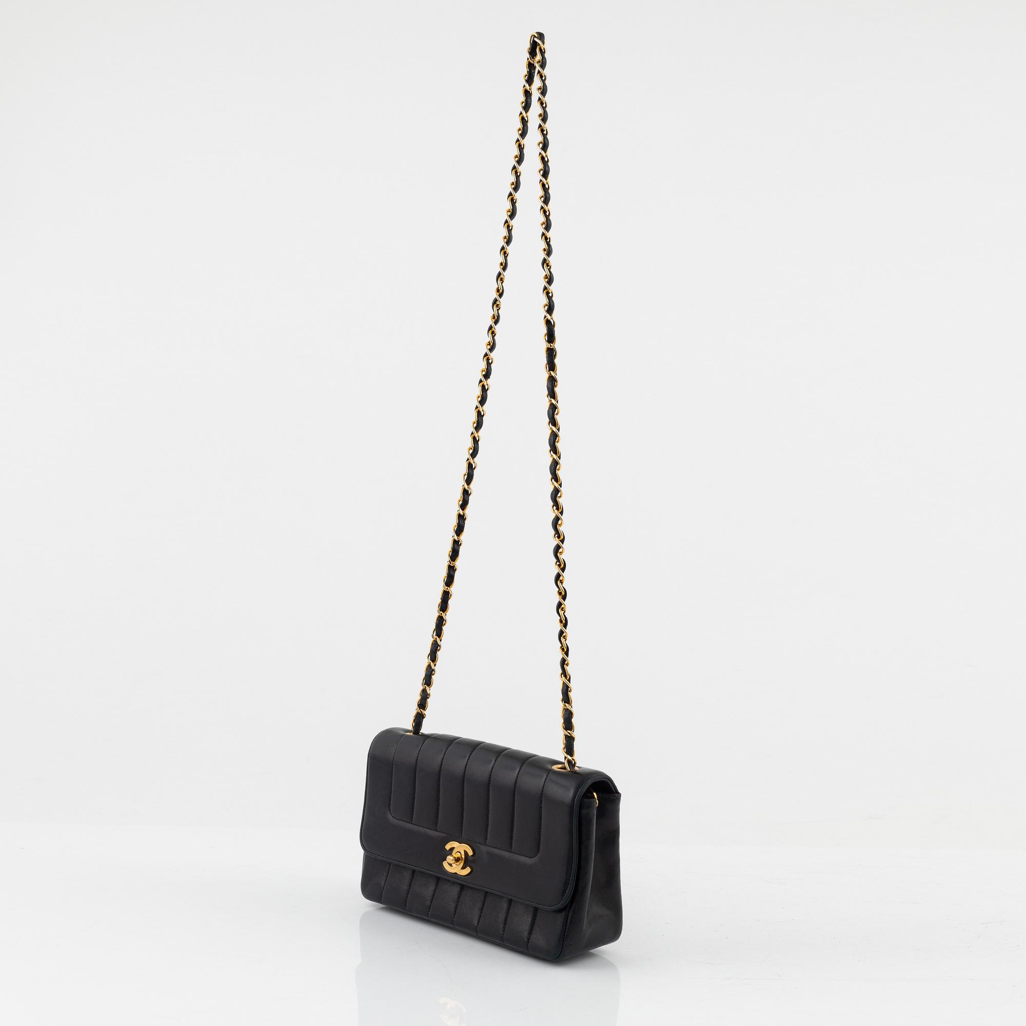Chanel,  A black leather 'Mademoiselle' Classic Single Flap.