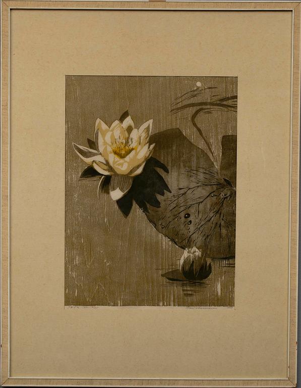 ONNI MANSNERUS, träsnitt, sign. och dat. 1958, T.p.l.'a VIII 10/25.
