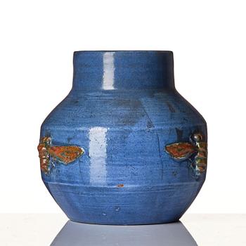 Hilma Persson-Hjelm, a glazed earthenware art nouveau vase, executed in her studio, Arvika, 1911. No 1505.
