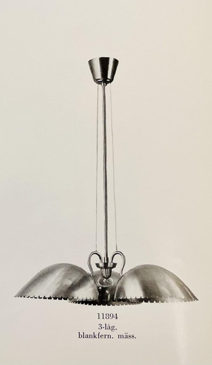 Harald Notini, taklampa, modell "11894", Arvid Böhlmarks Lampfabrik, Stockholm, 1950-tal.