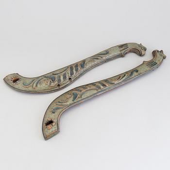 A pair of folk art horse hames, 19th century.