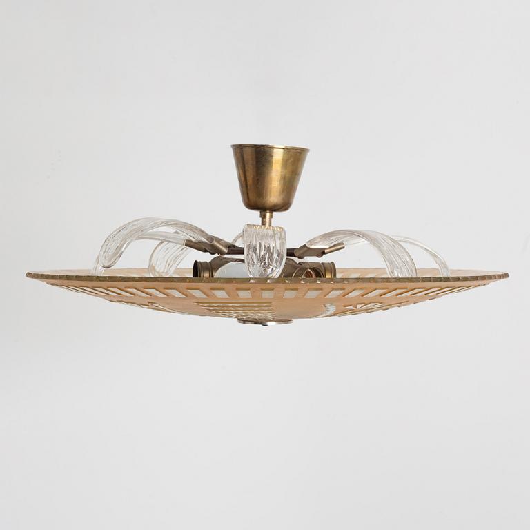 Haga Glasindustri, taklampa, Eriksmåla, 1940-tal.