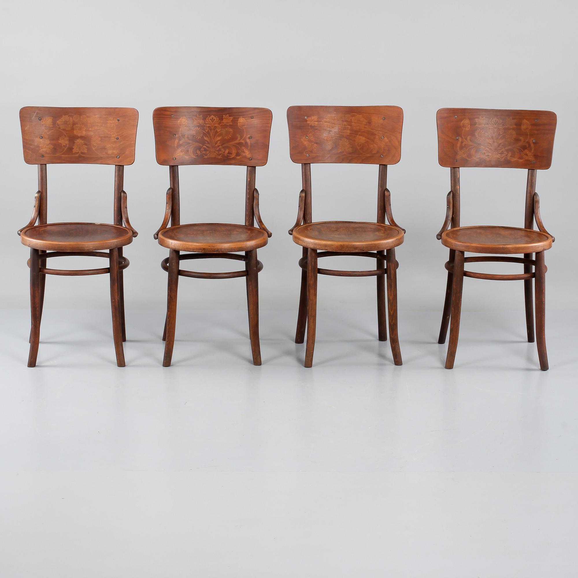 STOLAR, 4 st, Thonet, Mundus, Mellaneuropa, 1900-talets första hälft.