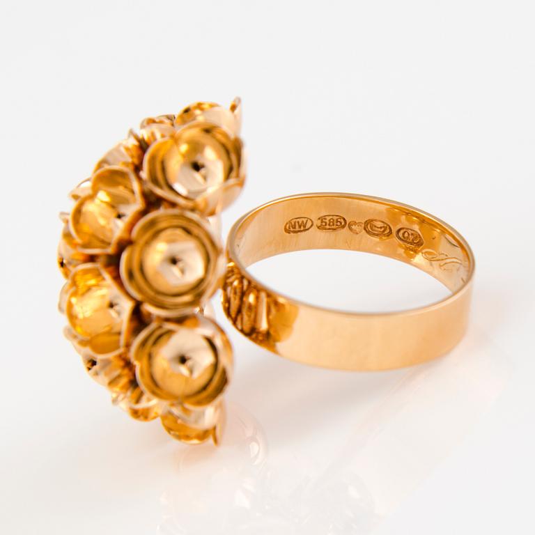 A 14K gold Liisa Vitali ring "Spring", Westerback, Helsinki, Finland 1967.