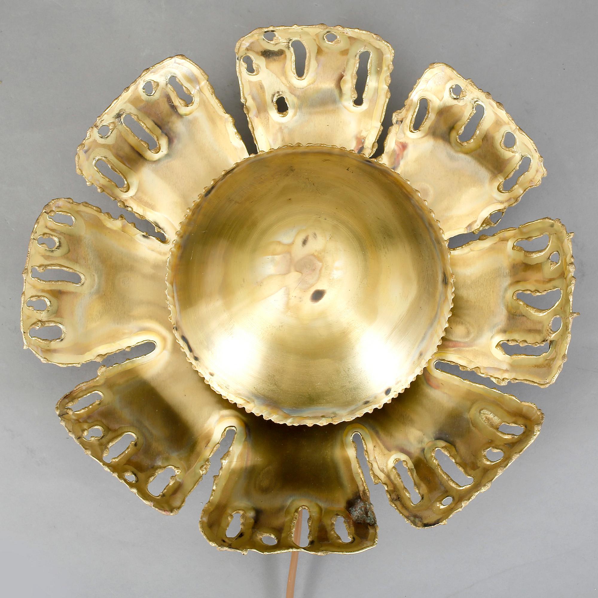 VÄGGLAMPA, mässing, Holm Sørensen & Co, Danmark, 1900-talets andra hälft.