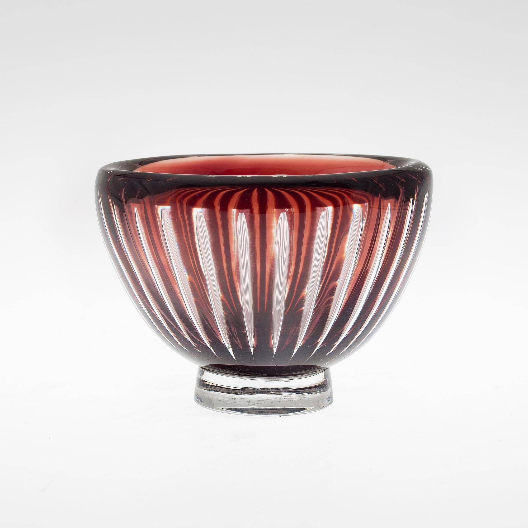 EDVIN ÖHRSTRÖM, skål av glas, Orrefors 1956, Ariel. Tidigare i Birgitta Crafoord Collection.