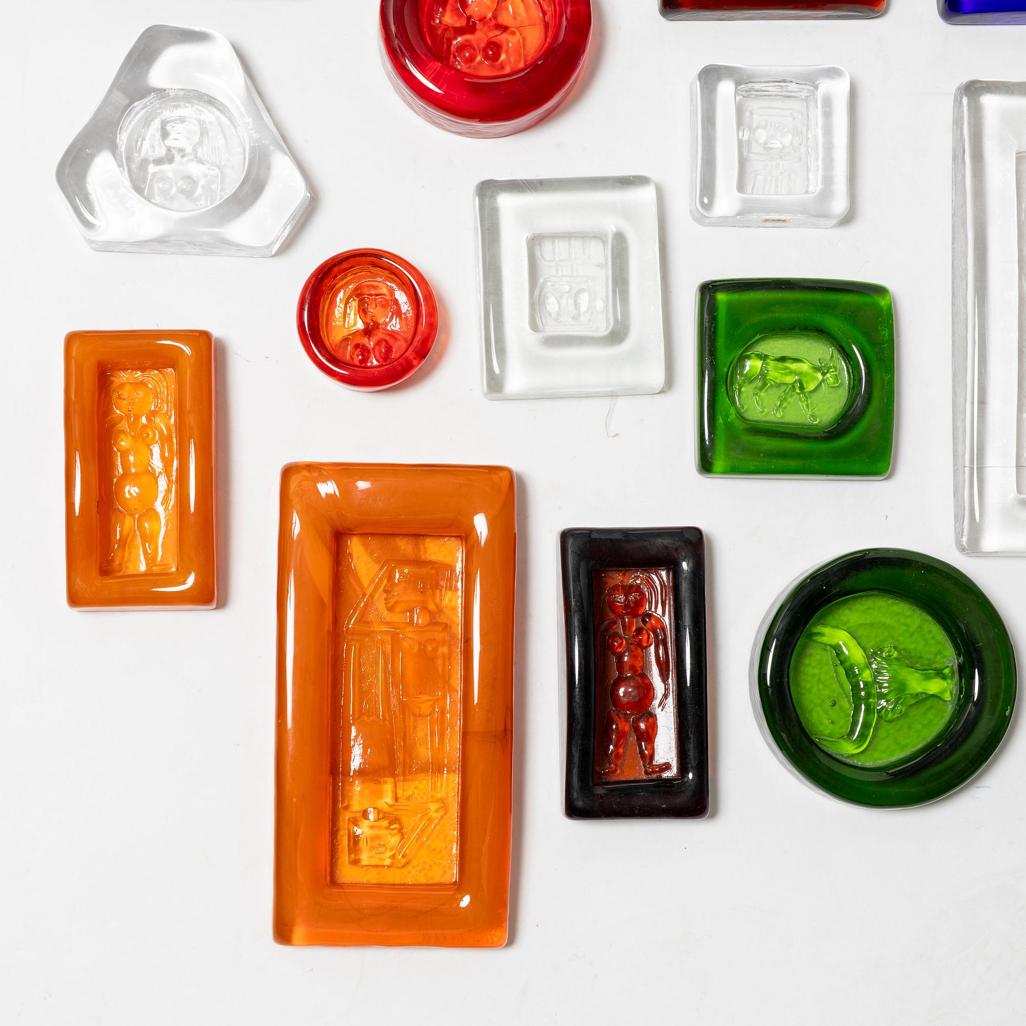 Erik Höglund, konstglas, 21 delar, Boda.