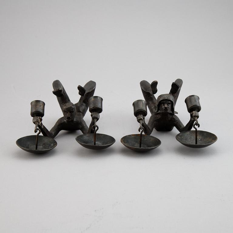 Erik Höglund, skulptur/ljuslampett, smide, Lars Larsson Konstsmide, signerad, numrerad 1/10.