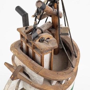 Bengt Lundin, sculpture, painted wood/mixed media.