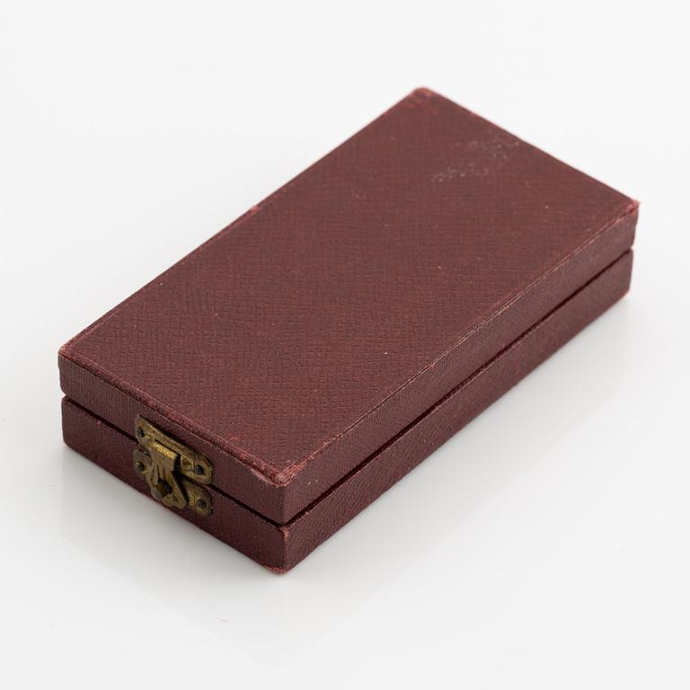 Medalj, Gustav V, guld, "För medborgerlig förtjänst", i etui, 1938.