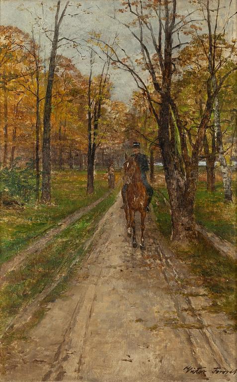 Victor Forssell, Rider in Autumn Landscape.