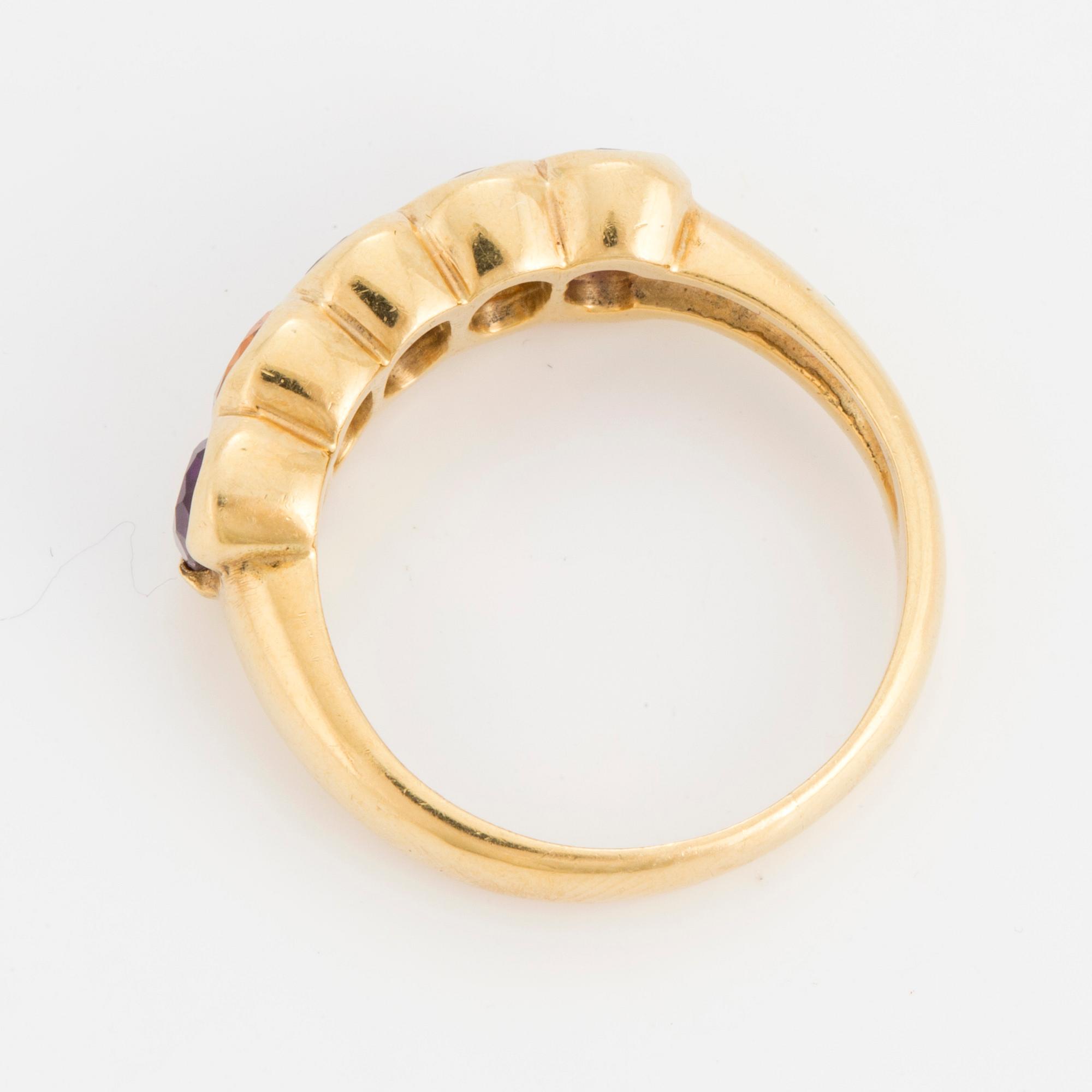 RING with amethyst and citrine.