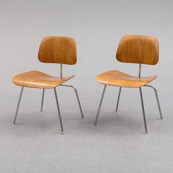 CHARLES & RAY EAMES, a pair of DCM chairs from Herman  Miller.