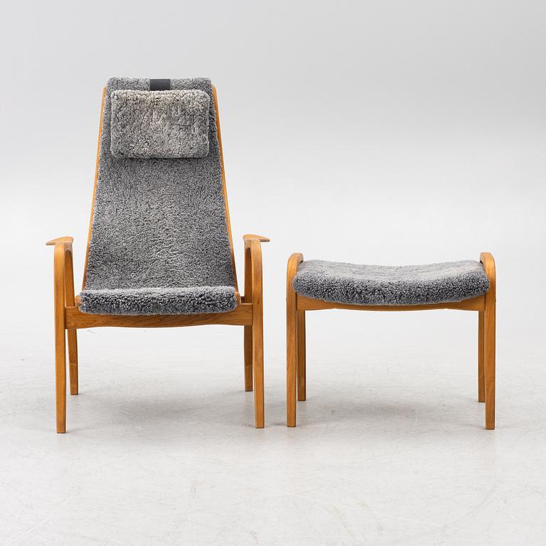 Yngve Ekström, a 'Lamino' armchair with ottoman, Swedese, Sweden, 2018.