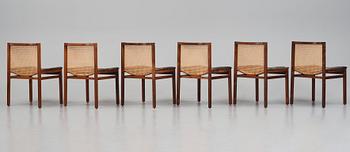 Tito Agnoli, a set of 6 chairs, La Linea, Italy, post 1957.
