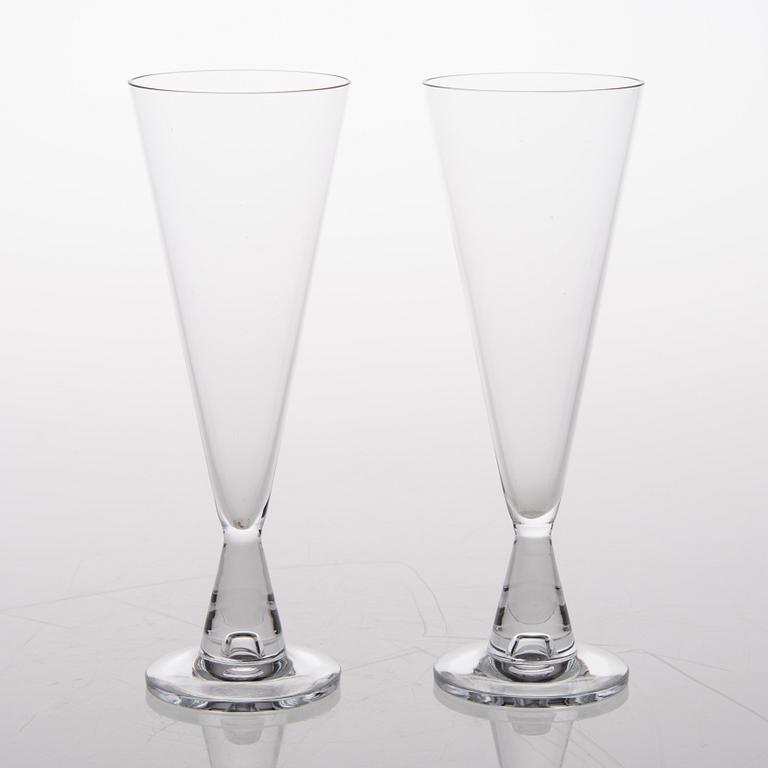 TAPIO WIRKKALA, kuohuviinilaseja, 12 kpl, "Tiima" Iittala. Tuotannossa 1958-1973.