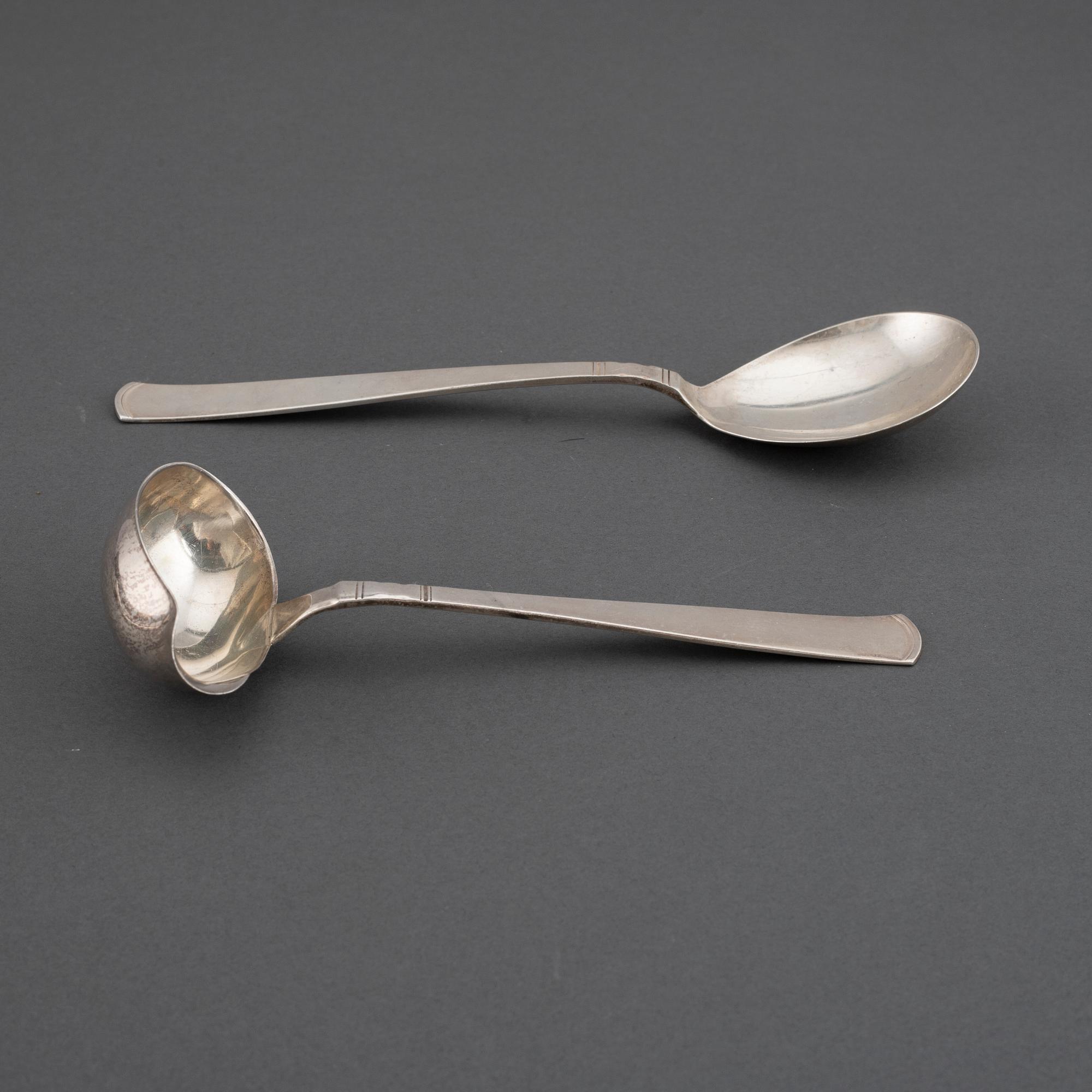 JACOB ÄNGMAN, a 'Rosenholm' part silver cutlery, GAB, Stockholm, 1950/60s (63 pieces).