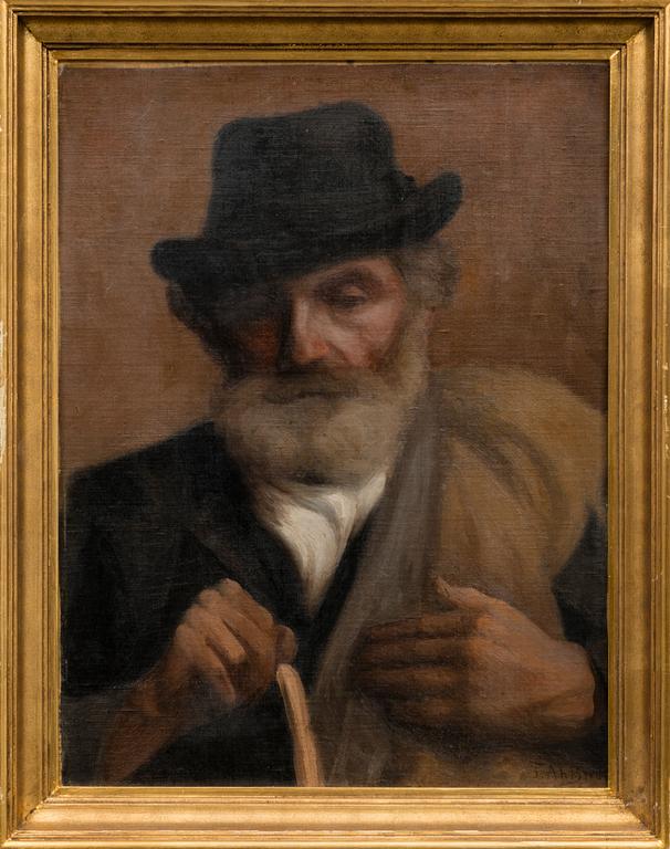 oil on canvas laid on panel, signed.