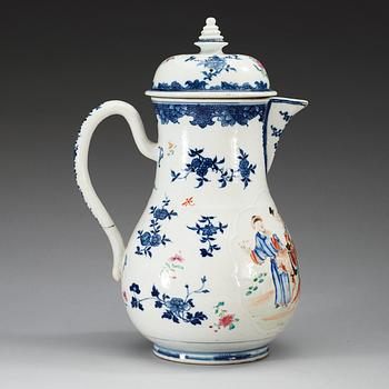 A large famille rose ewer with cover, Qing dynasty, Qianlong (1736-95).