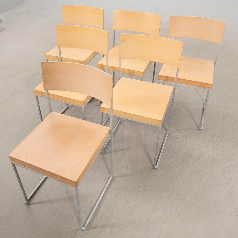 Enzo Berti, chairs 6 pcs "CUBA", Lapalma, Italy late 20th century.