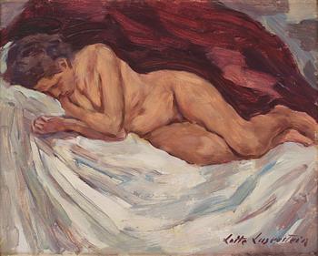 649. Lotte Laserstein, Porträtt av liggande kvinna.