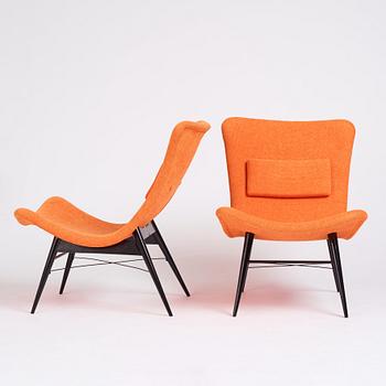 Miroslav Navratil, a pair of easy chairs, Cesky Nabytek, Czechoslovakia, post 1959.