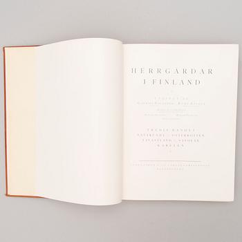 A three-volume book set about mansions in Finland "Herrgårdar i Finland", Helsinki 1928-29.