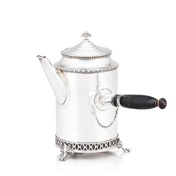 243. A Swedish Gustavian silver coffee-pot, mark of Pehr Zethelius, Stockholm 1797.