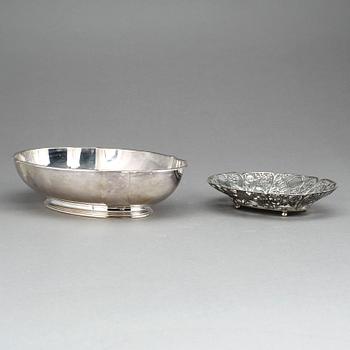 SKÅLAR, 2 st, silver, bland annat Gewe Silvervarufabriken Ab, Malmö, 1975. Vikt ca 365g.
