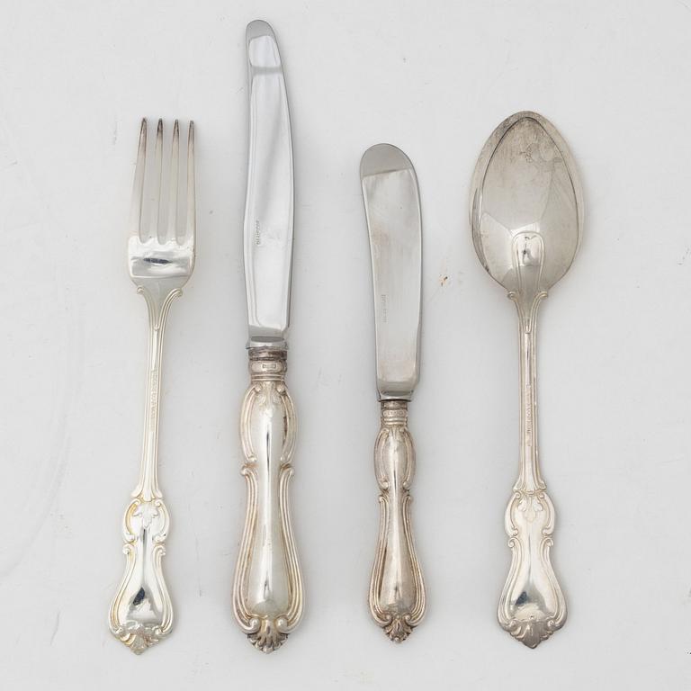 A 19-piece Swedish silver cutlery set, model 'Olga', GAB, Eskilstuna 1982.