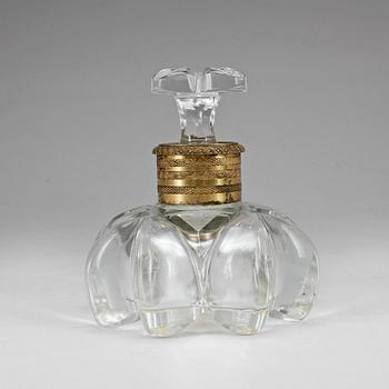 PARFYMFLAKONG, glas, empirestil, sent 1800-tal.